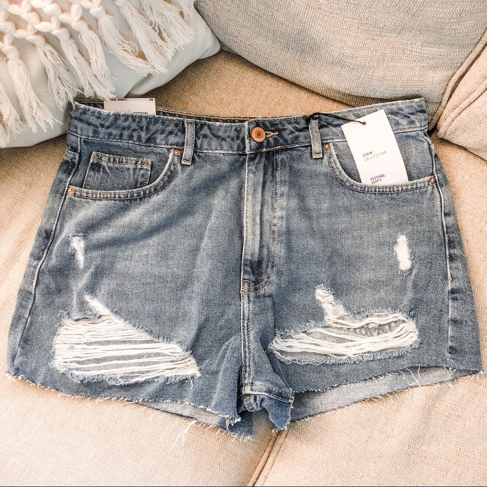 Distressed Jean Shorts